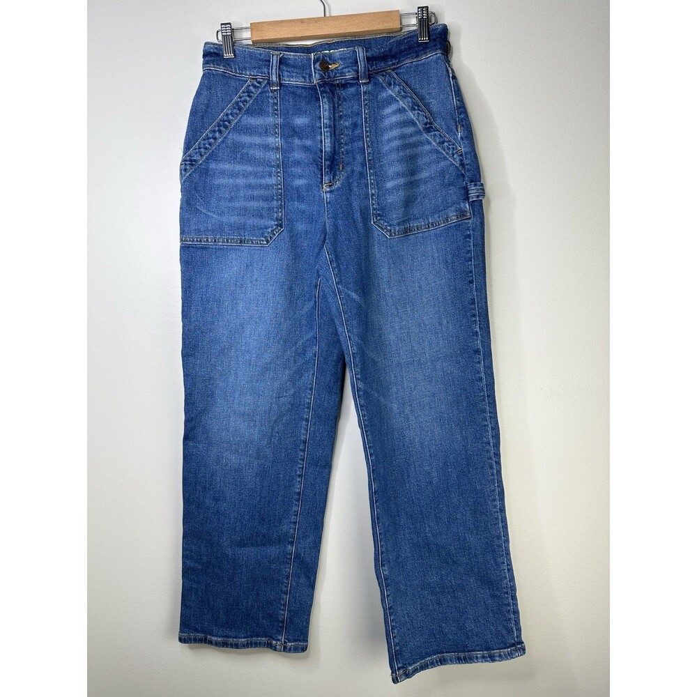 Lands End Jeans Cargo Utility Women Size 10 Relaxed Casual Travel Vacation